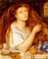 Frau  die ihr Haar Präraffaeliten Bruderschaft Dante Gabriel Rossetti